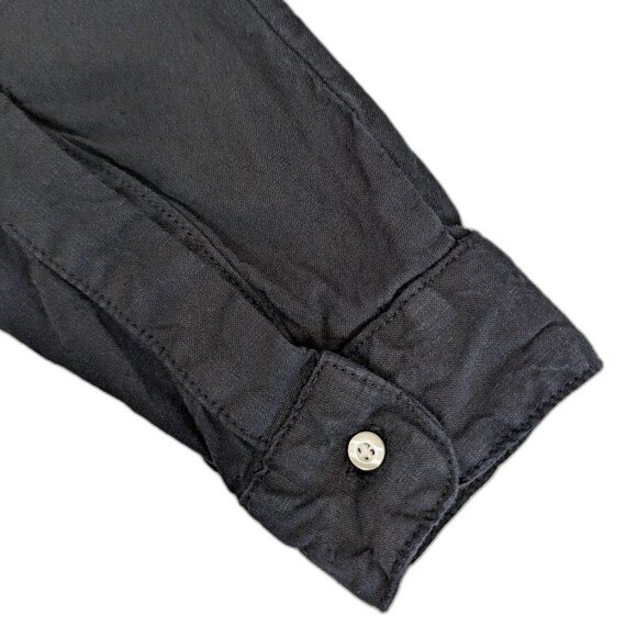 Frank & Eileen | Cotton & Flax Linen “Ireland” Black Long Sleeve Romper | Medium - Picture 7 of 13